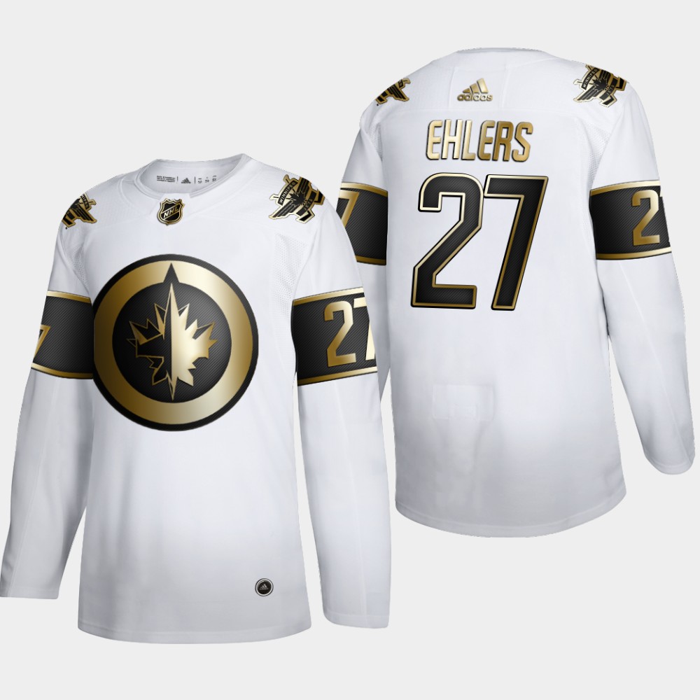 Men Winnipeg Jets #27 Nikola Ehlers Adidas White Golden Edition Limited Stitched NHL Jersey->winnipeg jets->NHL Jersey